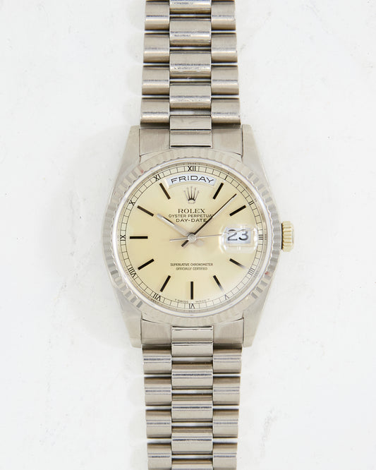 ROLEX DAY-DATE TROPICAL DIAL WHITE GOLD ON PRESIDENTIAL BRACELET