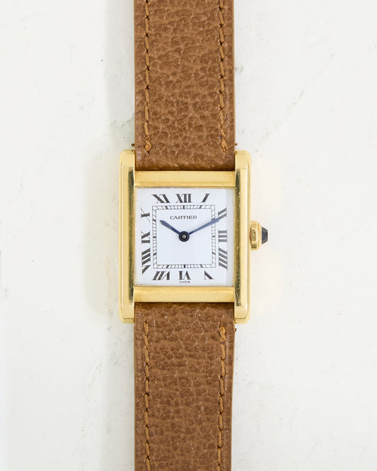 CARTIER TANK NORMALE PARIS DIAL IN GOLD WITH DEPLOYANT BUCKLE