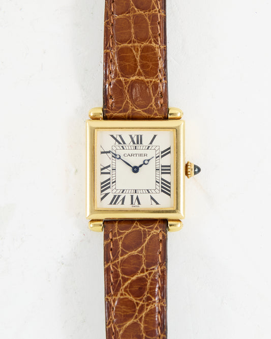 CARTIER TANK OBUS IN YELLOW GOLD WITH BUCKLE