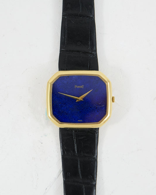 PIAGET LARGE LAPIS LAZULI IN YELLOW GOLD WITH BOX & PAPERS