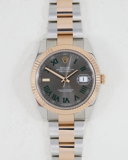 ROLEX DATEJUST 41 WIMBLEDON IN STEEL & ROSE GOLD