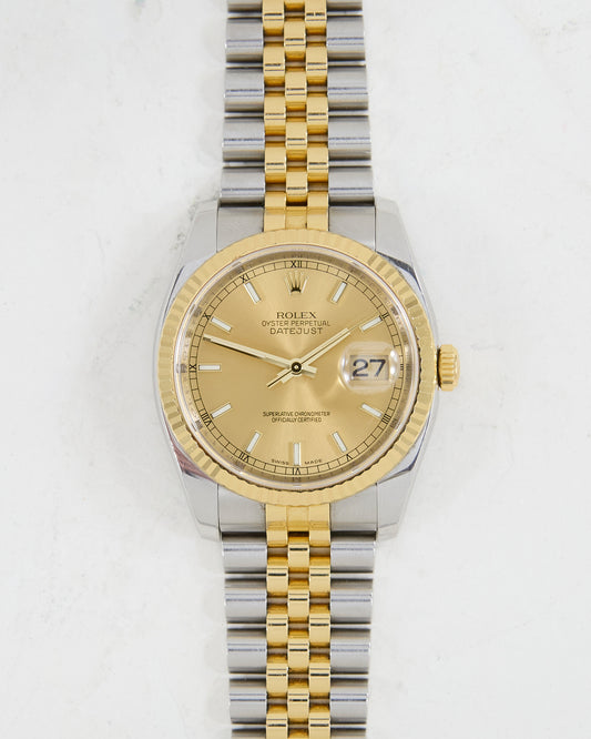 ROLEX DATEJUST IN STEEL & GOLD WITH HIDDEN CLASP JUBILEE BRACELET